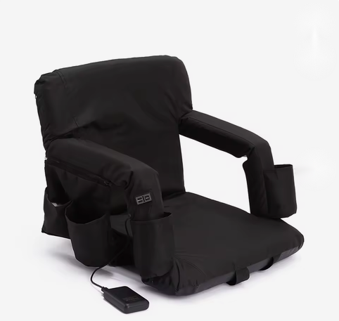 Heated Folding Chair – Plush Seat & Back Warmer